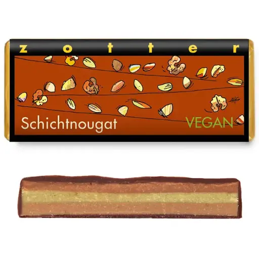 Schichtnougat Schokolade Zotter